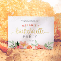 Gold Blush rose Floral Bachelorette Party Insérer