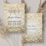 Invitation Gold Bokeh 70th Birthday Enregistrer la date<br><div class="desc">Design élégant "70th Birthday Party" avec Gold Bokeh et nom personnalisé et texte de détails. Facile à utiliser et facile à personnaliser. Commandez aujourd'hui !</div>