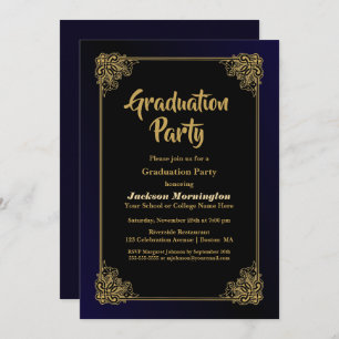 Invitation Gold Border Graduation Party