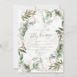 Invitation Gold Botanical Succulent Elegant Fête des mariées