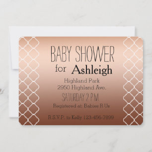 Invitation Gold Bronze Quatrefoil