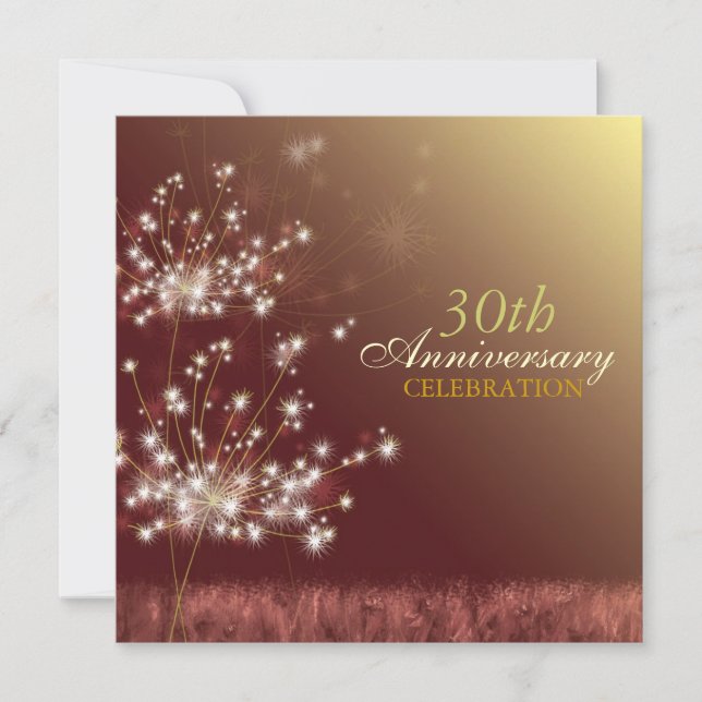 Invitation Gold & Brown 30e anniversaire Mariage de automne (Devant)