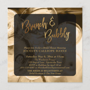 Invitation Gold Brunch & Bubbly Champagne Photo