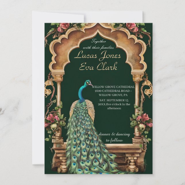 Invitation Gold Burgundy Mehendi Henna Mariage indien Invitat (Devant)