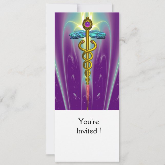 Invitation GOLD CADUCEUS Graduation, Reunions Médicales (Devant)