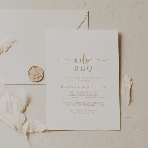 Invitation Gold Calliting I Do BBQ Engagement Party