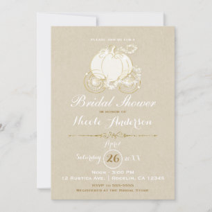 Invitation Gold Cendrillon Carrier Kraft Moderne Bridal