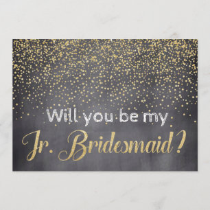 Invitation Gold & Chalkboard Serez-vous ma servante de Brides
