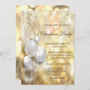 Invitation Gold, Christmas Balls Company Christmas Party