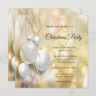 Invitation Gold, Christmas Balls Company Christmas Party