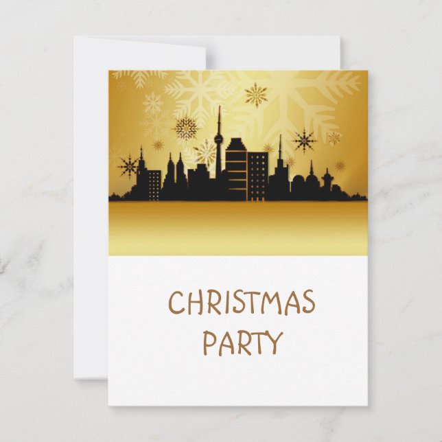 Invitation Gold Christmas Party (Devant)