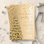 Invitation Gold Christmas Tree Winter Company Holiday<br><div class="desc">Elégant Noël / Entreprise / Dîner modèle d'invitation avec un arbre de Noël festif. Impressionnez vos collègues avec ce design d'invitation sophistiqué et élégant. Entièrement personnalisable !</div>