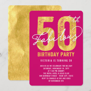 Invitation Gold Cinquante et fabuleux 50e anniversaire Invita