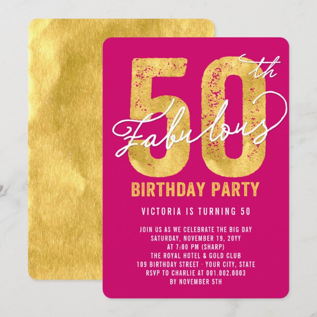 Invitation Gold Cinquante et fabuleux 50e anniversaire Invita (Devant / Derrière)