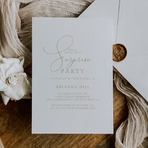 Invitation Gold Classy Chic Minimalist Surprise Party