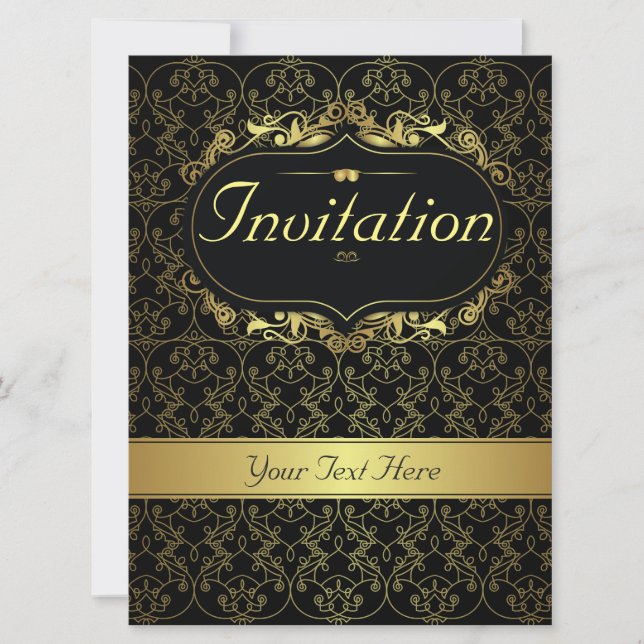 Invitation Gold Classy pour toute occasion (Devant)