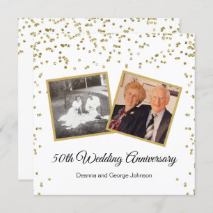Invitation Gold Confetti 50e anniversaire de Mariage