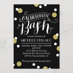 Invitation Gold Confetti Bash Bachelorette