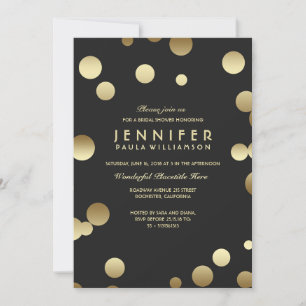 Invitation Gold Confetti Chic Modern Fête de l'mariée