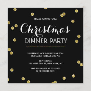 Invitation Gold Confetti Christmas Party (Couleur personnalis
