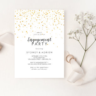 Invitation Gold Confetti Engagement Party