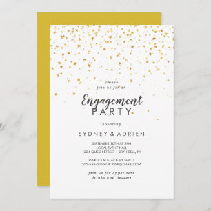 Invitation Gold Confetti Engagement Party
