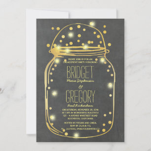 Invitation Gold Confetti Fireflets Mason Jar