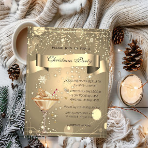 Invitation Gold Confetti, Gingerbread Boire Company Noël