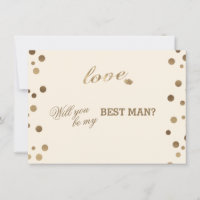 Gold Confetti Love Champagne Mariage Best Man