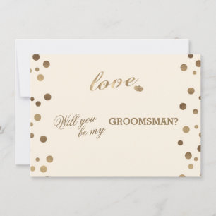 Invitation Gold Confetti Love Champagne Mariage Groomsman