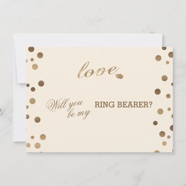 Invitation Gold Confetti Love Champagne Mariage Ring Bearer (Devant)