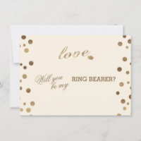 Gold Confetti Love Champagne Mariage Ring Bearer