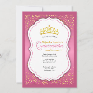 Invitation Gold Confetti Quinceañera