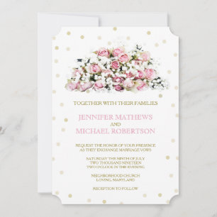 Invitation Gold Confetti Roses roses roses Bébés Respirer