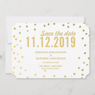 Invitation Gold Confetti Simple Modernisation Enregistrer La