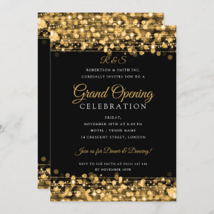 Invitation Gold Corporate Grand Ouverture Simple Monogramme