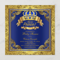 Gold Crown Royal Blue Prince Baby shower