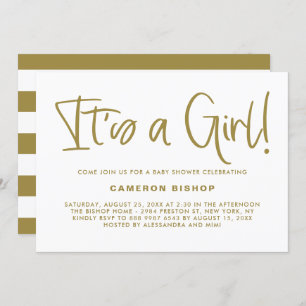 Invitation Gold Cute Calligraphy C'est un Baby shower de fill