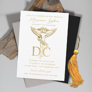 Invitation Gold DC Chiropractic Graduation Party