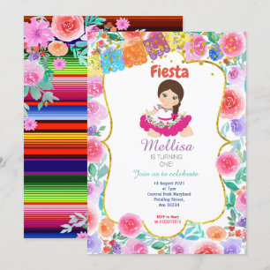 Invitation Gold de la Fille Mexicaine Pink