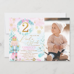 Invitation Gold Deux pays de sucreries Nutcracker Photo Anniv