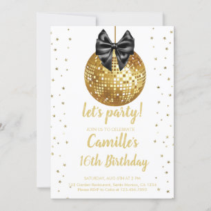 Invitation Gold Disco Ball