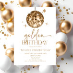 Invitation Gold Disco Ball Golden Anniversaire<br><div class="desc">Voici une Gold Disco Ball Golden Birthday Party Invitation!</div>