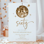 Invitation Gold Disco Ball Soixante 60e fête d'anniversaire<br><div class="desc">C'est une Gold Disco Ball 60th Birthday Party Invitation!</div>