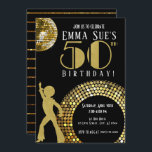 Invitation Gold Disco Ball Studio 54 Party 50e anniversaire<br><div class="desc">Je suis fier de tous mes designs, Si vous avez des questions, si vous voulez des modifications personnalisées à la conception, ou si vous voulez des éléments de coordination pour correspondre et avoir besoin de moi pour le créer, s'il vous plaît contacter Megan avec Emma Sue Bow-tique directement à megan@emmasuebowtique.com....</div>