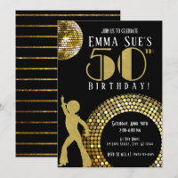 Gold Disco Ball Studio 54 Party 50e anniversaire