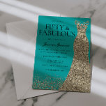 Invitation Gold Dress Elegance 50 & Fabulous! 50th Birthday<br><div class="desc">Gold Dress Elegance 50 & Fabulous! 50th Birthday Invitations
Variations to the invitation and matching items in our store</div>
