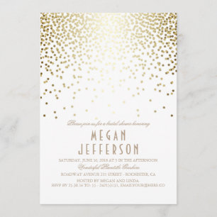 Invitation Gold Effet Confetti Art Déco Fête de l'mariée