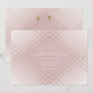 Invitation Gold Elegance rose Diamant Gatsby Mariage