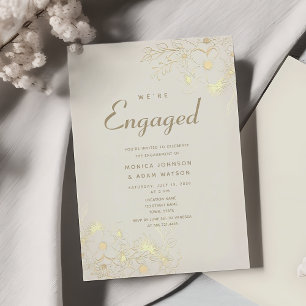 Invitation Gold Elegant Engagement Party